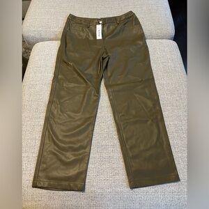 The Drop Olive Faux Leather Pants